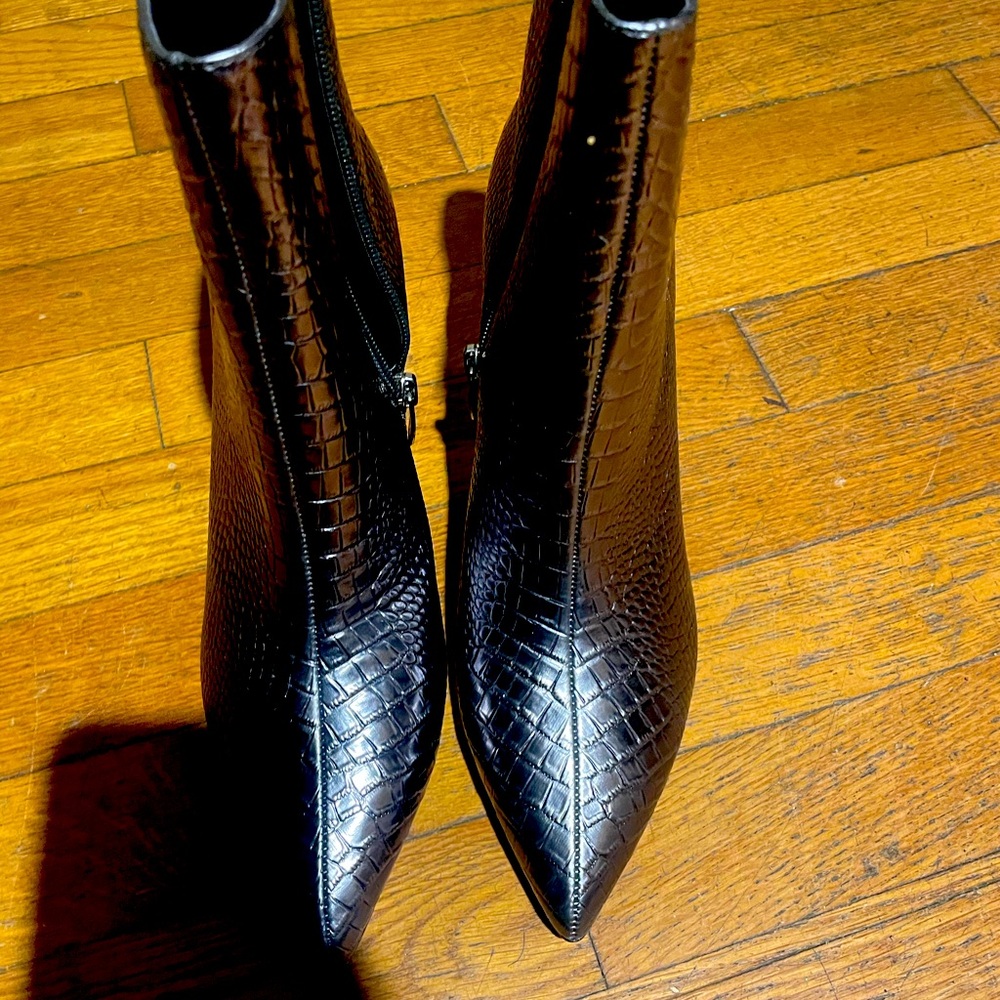 Marc Fisher Retire Croc-Embossed Ankle Boot
